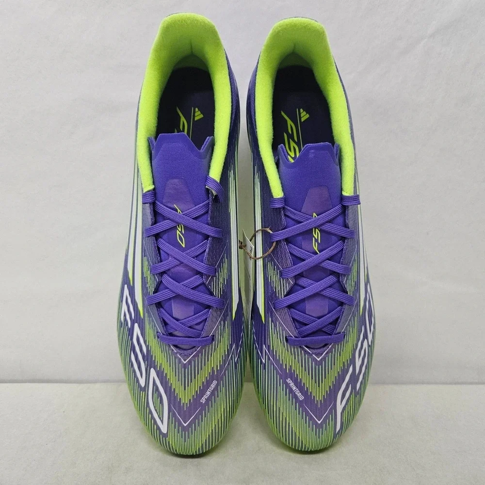 Adidas F50 League FG/MG Soccer Cleats JI0003 Purple Lucid Lemon Mens Size 11.5 - Picture 4 of 10